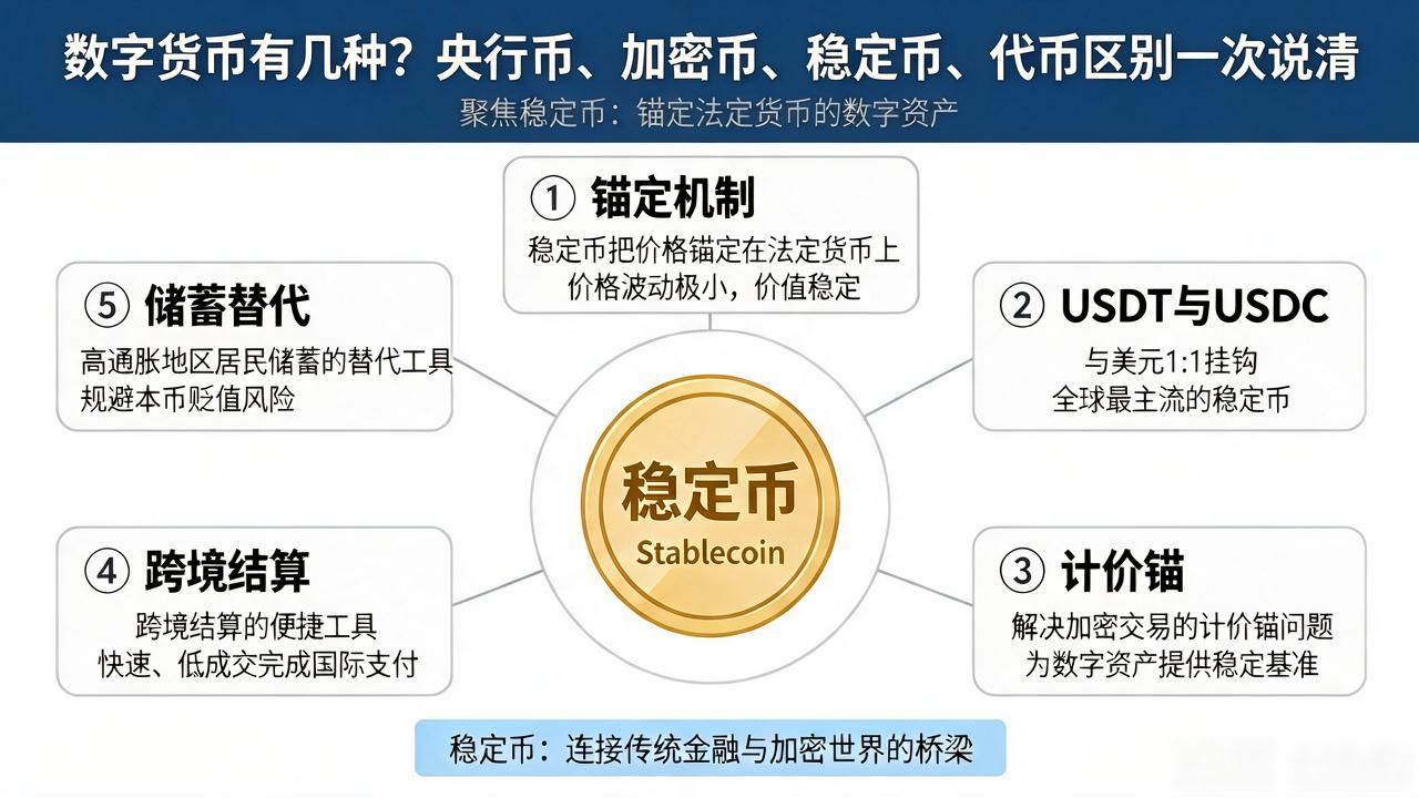 数字货币有几种？央行币、加密币、稳定币、代币区别一次说清