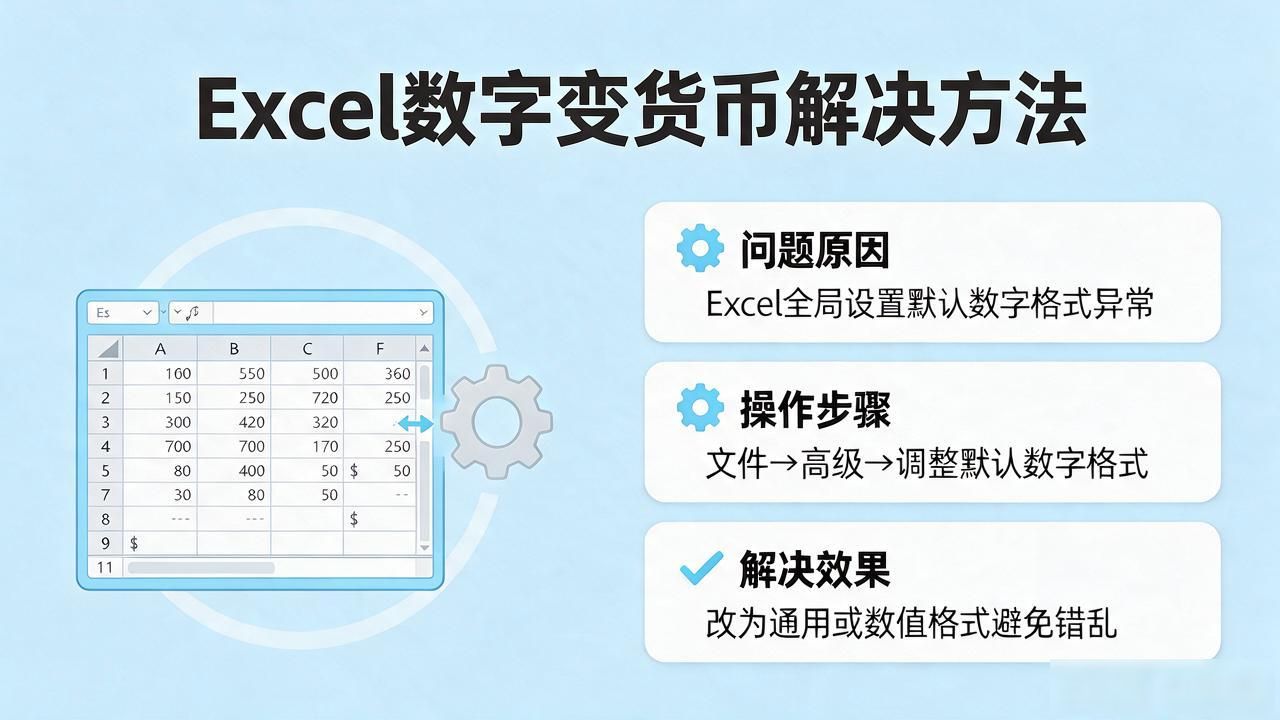 Excel打开文件数字变货币？快速解决这3个问题