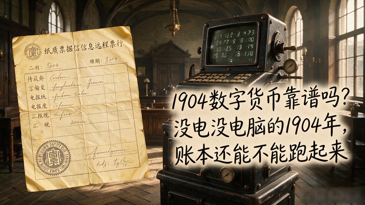 1904数字货币靠谱吗？没电没电脑的1904年，账本还能不能跑起来