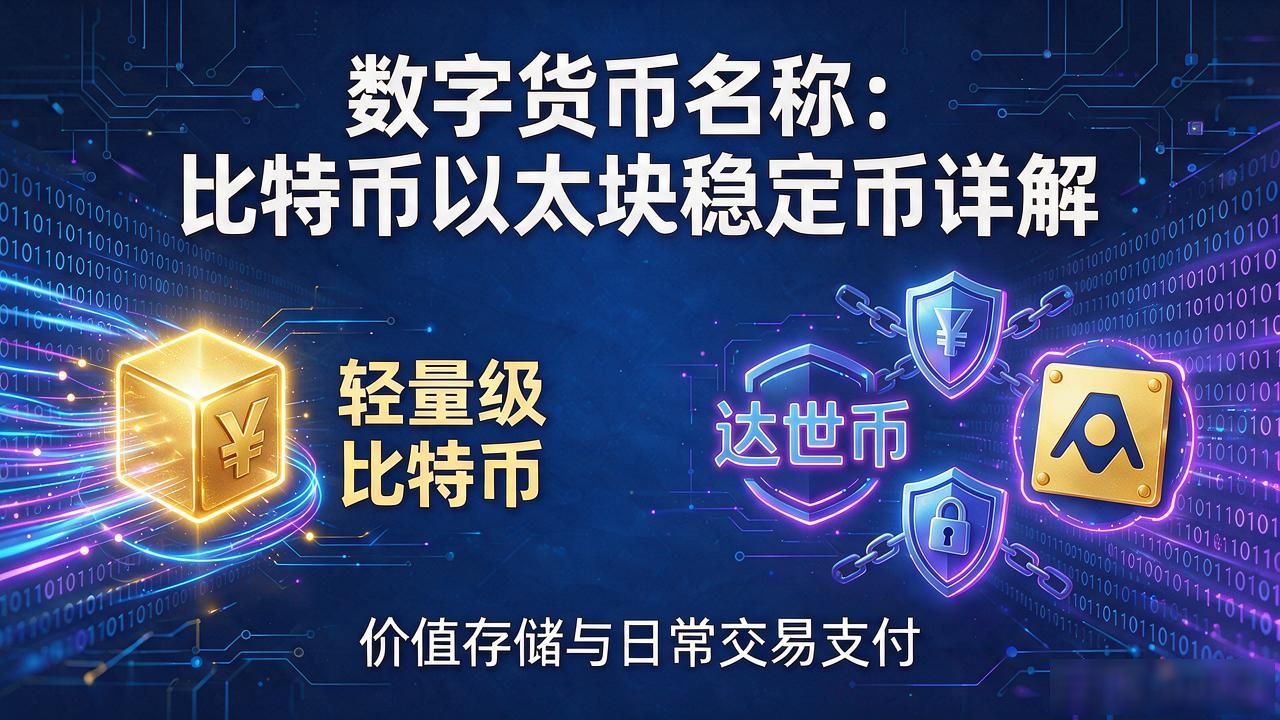 数字货币名称大全：比特币以太坊稳定币详解