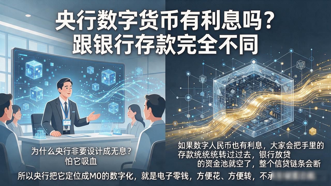 央行数字货币有利息吗？跟银行存款完全不同