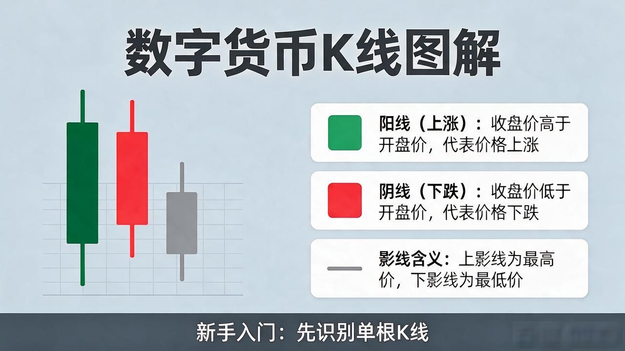 数字货币K线图解：K线怎么看、阳阴线影线一次说清，新手不踩坑