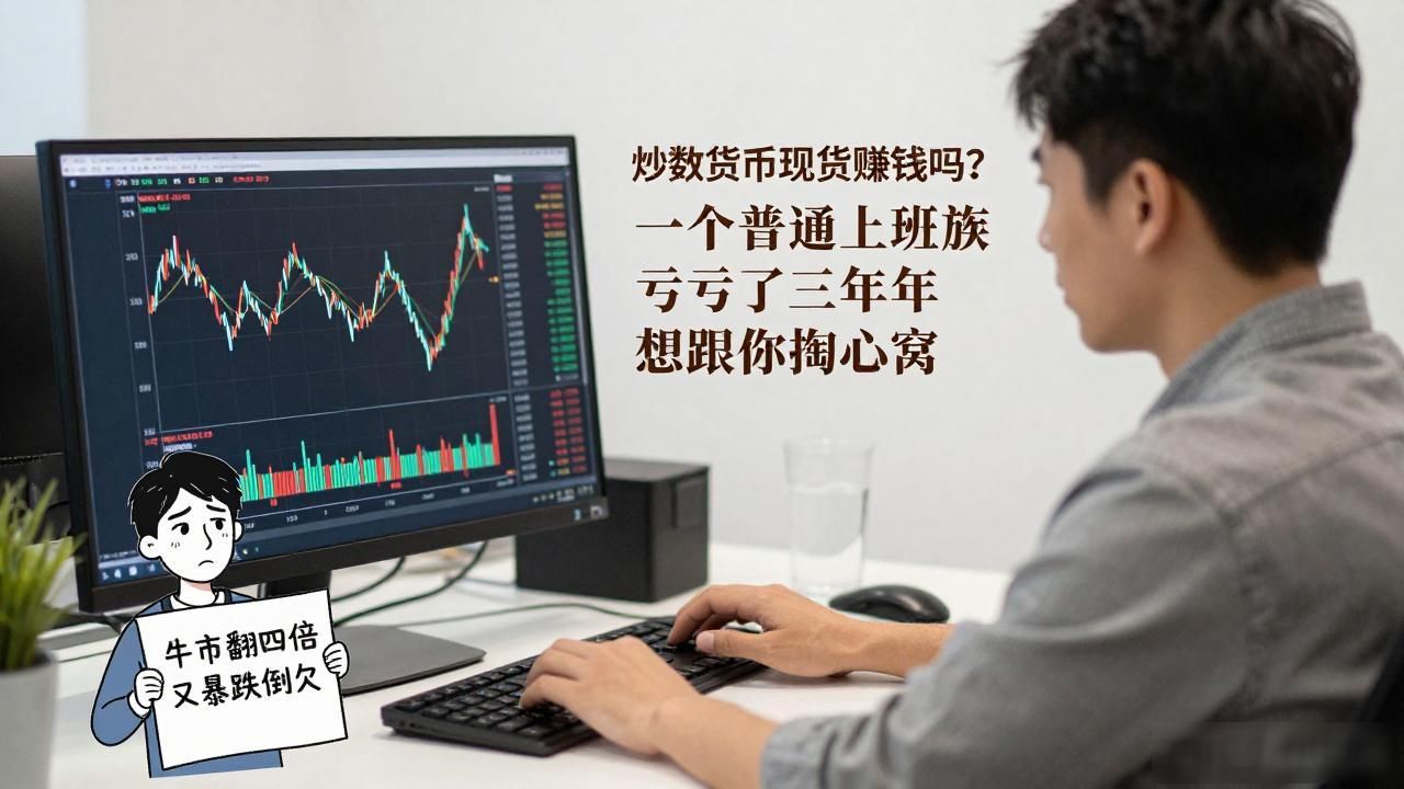 炒数字货币现货赚钱吗？一个普通上班族亏了三年想跟你掏心窝
